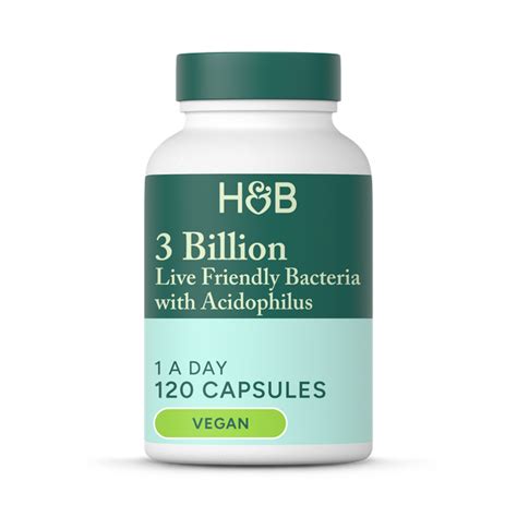 H&B 3 Billion Live Friendly Bacteria with Acidophilus 60 Caps ...