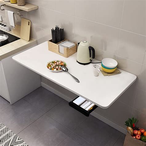 QARA Solid Wood Wall Mounted Folding Round Corner Study Table| Wall ...