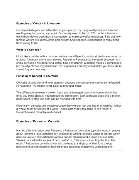 Conceit In Literature