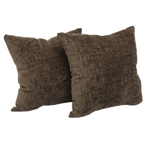 Mainstays Chenille Decorative Square Throw Pillow, 18" x 18'', Brown, 2 ...