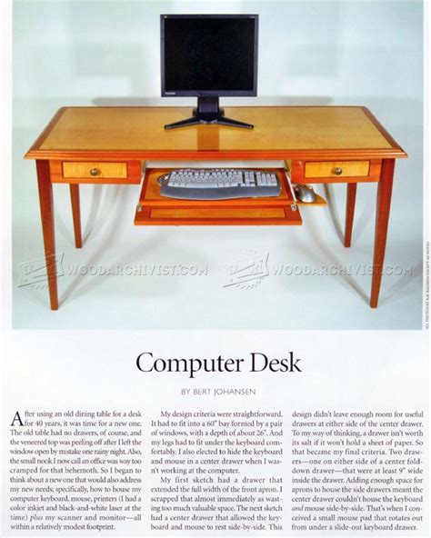 Computer Desk Plans • WoodArchivist