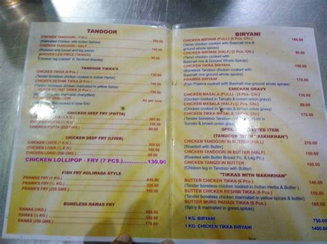 Menu at Kebab Junction Tandoori And Fish Corner, Mumbai