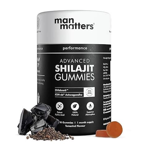 Man Matters Pure Himalayan Shilajit/Shilajeet Gummies Advanced With 70% ...