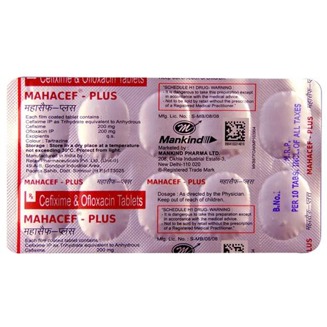 Mahacef-Plus Tablet 10's Price, Uses, Side Effects, Composition ...