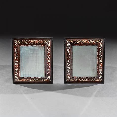 RARE PAIR OF SPANISH COLONIAL 18TH CENTURY TORTOISESHELL ENCONCHADO MIRRORS