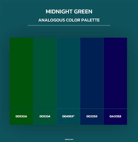 Midnight Green color palettes - colorxs.com