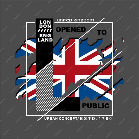 Premium Vector | London england flag typography design art