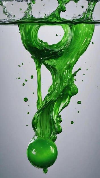 Drop of green paint falling in water | Premium AI-generated image
