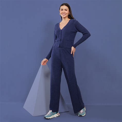 Ribbed Comfy Cardigan Top-NYLE116-Denim Blue – Nykd by Nykaa