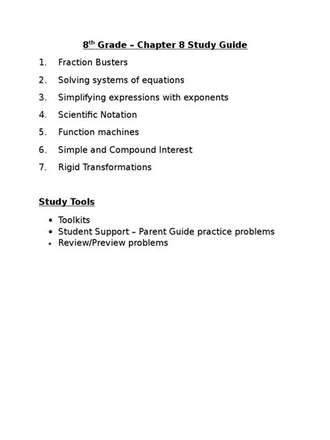 Image result for 8th Grade Math Study Guide