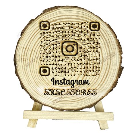 Buy SKSC Stores Personalized social media QR code button Wooden Slicce ...