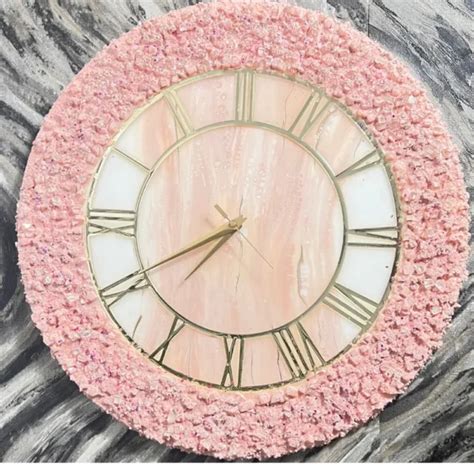 Customize Your Space: Buy Handmade Pink Abstract Epoxy Wall Clocks