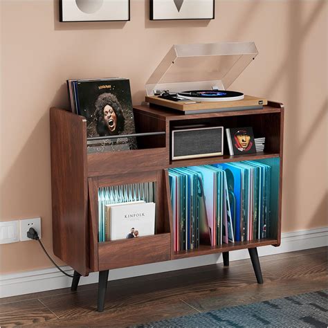 Amazon.com: MULEJYBO Large Record Player Stand with Sliding Door,350 ...