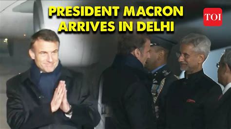 French President Macron arrives in Delhi to participate as chief guest ...