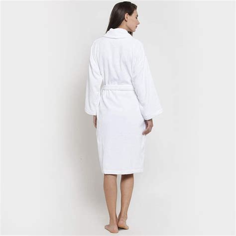 Buy TRIDENT Classic White Solid Cotton Bathrobe from Trident at just ...