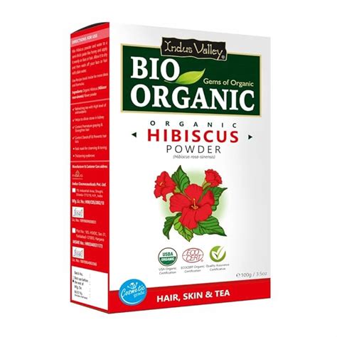 INDUS VALLEY Bio Organic Hibiscus Flower Powder for Face Pack and Hair ...