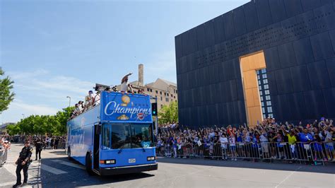 Thunder championship parade passes by the OKC National Memorial