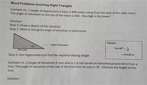 Word Problems Involving Right Triangles 的图像结果