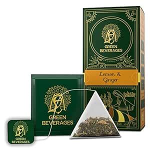 Green Beverages Lemon Ginger Tea - 27 Pyramid bags | Natural Fresh ...