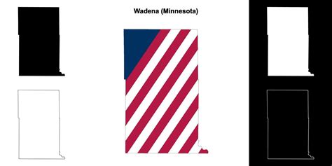 Wadena County, Minnesota outline map set 43222845 Vector Art at Vecteezy