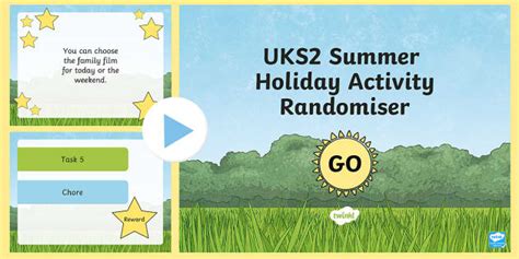 UKS2 Summer Holiday Activity Randomiser PowerPoint - Twinkl