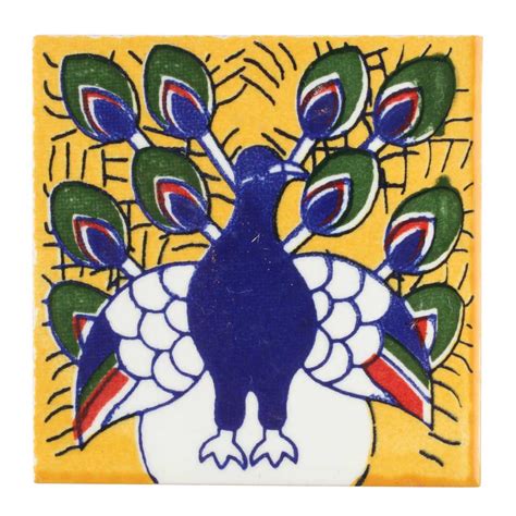 Navy Blue Peacock Ceramic Tiles