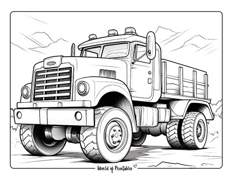 Free Truck Printables Coloring Pages