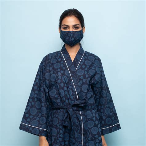 Indigo Cotton kimono robe – Sanskruti Homes
