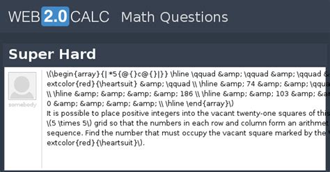 View question - Super Hard