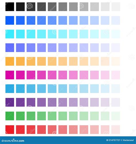 Colors Set Spectrum Fading into Trasnparency. Color Palette Stock ...