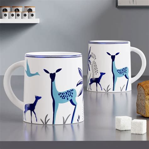 Stag Blue Coffee Mug (Set of 2) – The Earth Store