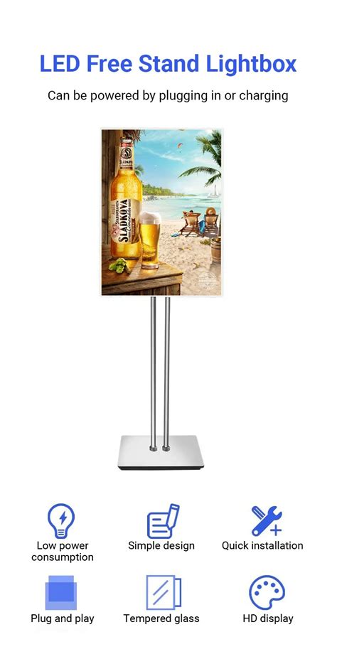 Image result for Free Standing Rechargeable Light Box Display