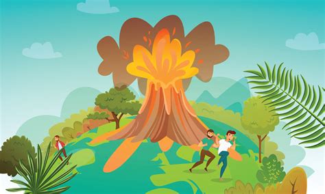 Volcano Eruption Drawing