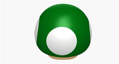 Super Mario Green Mushroom 3d Model