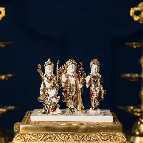 Buy Gold Plated Ram Darbar Auspicious Marble Idol Online in India ...