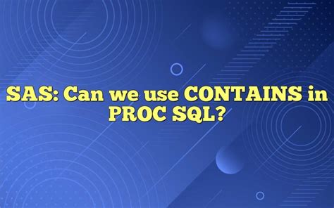 Image result for Proc SQL SAS
