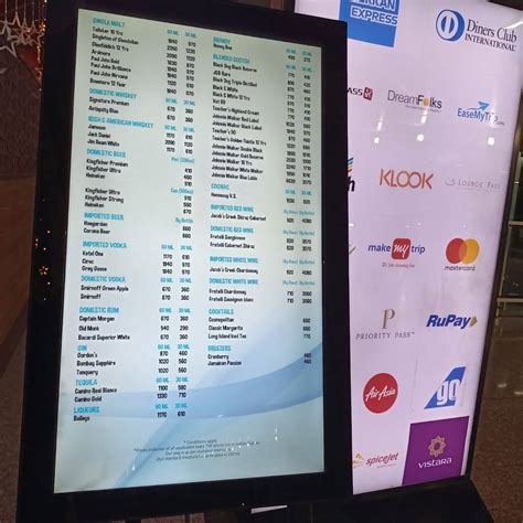 Menu at TFS Airport Lounge, Kolkata