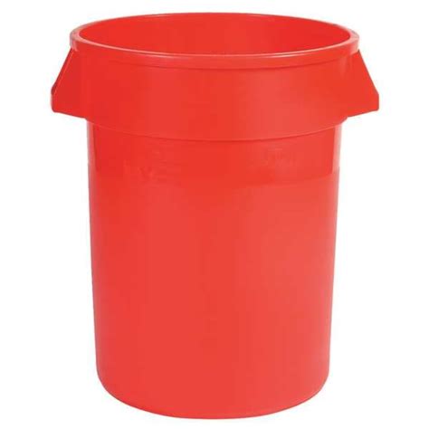 Rubbermaid Commercial 32 gal. Round Trash Can, Red, 22 in Dia, None ...