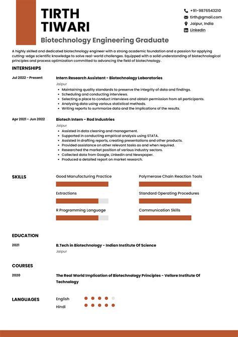 Biotechnology Resume Examples 的图像结果