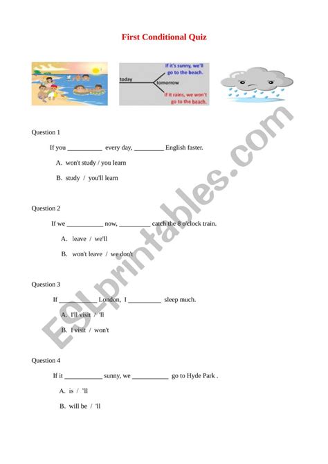 Image result for First Conditional Quiz