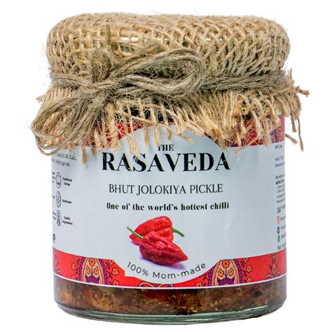 The Rasaveda King Chilli Pickle, 500g Bhut Jolokia Pickle Ghost Pepper ...