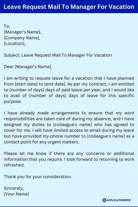 Image result for Leave Request Email