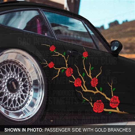 Rose Car Decal, Fun Car Decoration, Side Graphic, Gift for Girl Car ...