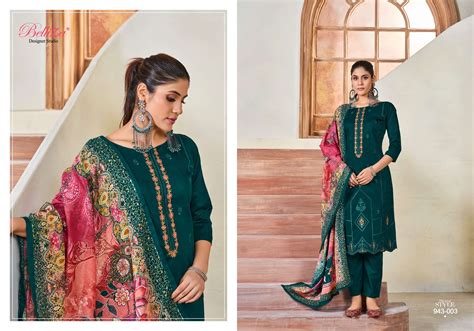 BELLIZA DESIGNER STUDIO JASHN E ISHQ VOL 10 JAM COTTON FANCY WORK SUITS ...