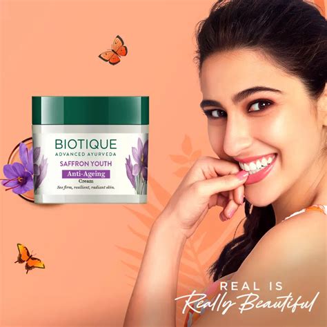 Biotique Bio Saffron Youth Anti Ageing Cream For All Skin Types, 50G ...