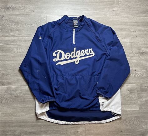 MLB × Majestic Los Angeles Dodgers Windbreaker W/ Zip Sleeves Coolbase ...