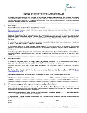 Fillable Online NOTICE OF RIGHT TO CANCEL THE CONTRACT Fax Email Print ...