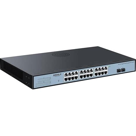 24 Port PoE Gigabit Managed Switch 400W,24 GE PoE Port,2 GE Uplinks, I ...
