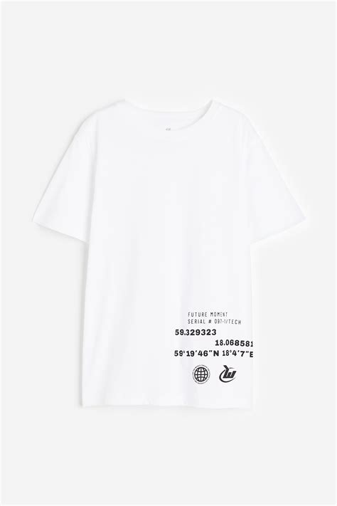 Printed jersey T-shirt - White/Future Moment - Kids | H&M IN