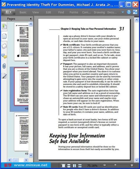 《预防身份盗窃》英文版[PDF] _ 英语阅读 _ 英语 _ 敏学网